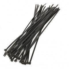 Set di 25 fascette elettricista, fascette plastica, fascette nere resistente alle temperature, resistenza alla rottura per gestione dei cavi elettrici, fili, giardinaggio, nero 4,8 x 300 mm Hbm