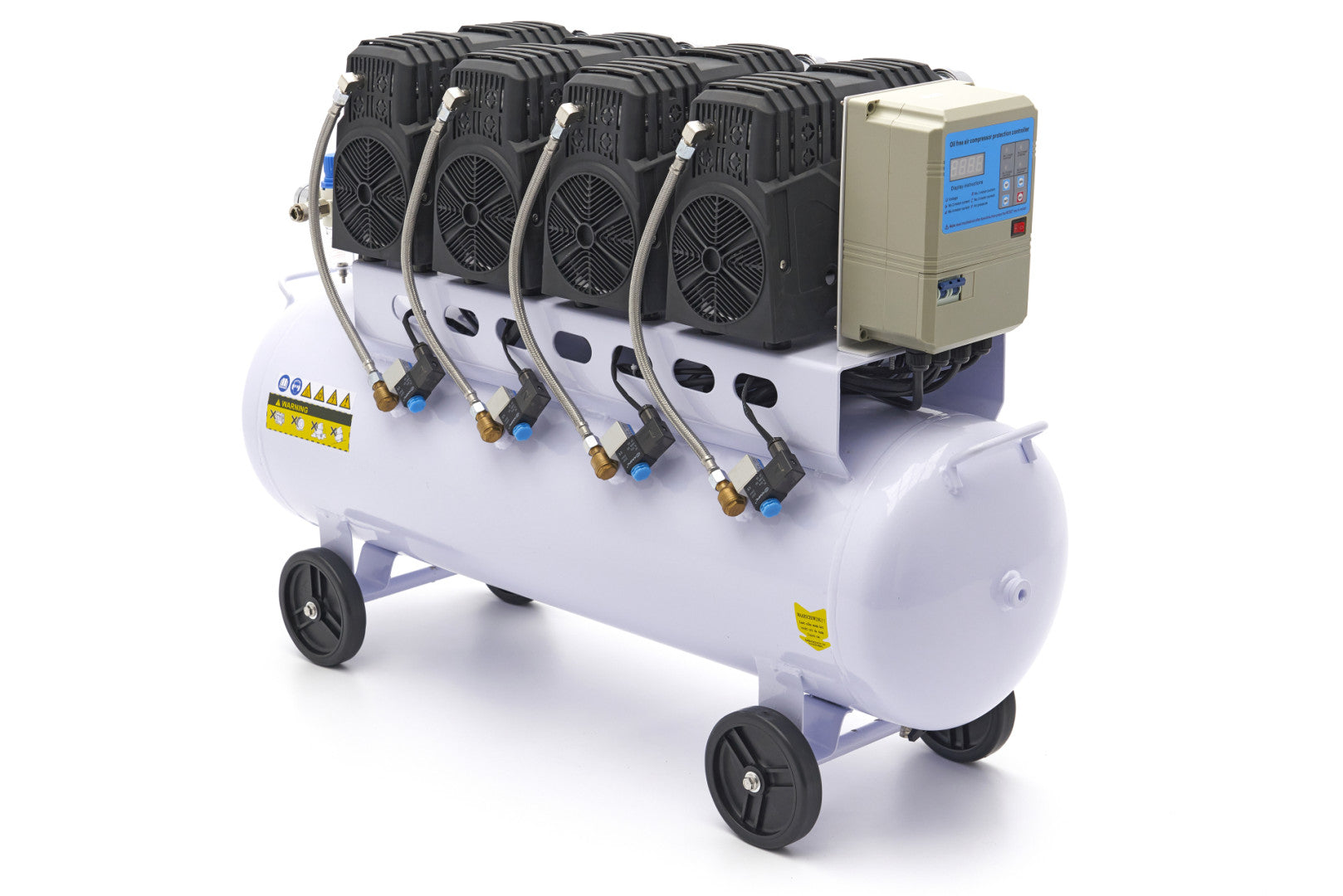Compressore aria silenziato - con capacità del serbatoio di 120 litri - senza olio, oil free - per utensili pneumatici, 10 bar HBM Machines Olanda