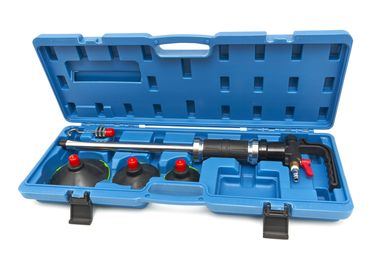 Estrattore pneumatico per ammaccature della carrozzeria con martello scorrevole, kit di riparazione per ammaccature ad aria compressa con 3 ventose Ø 75, 100, 125 mm, martello pneumatico per auto moto