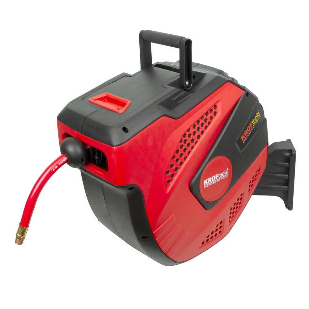 Avvolgitubo per aria compressa con tubo professionale 12 m diametro 12,5–18,8 mm fissaggio a parete  Kroftools