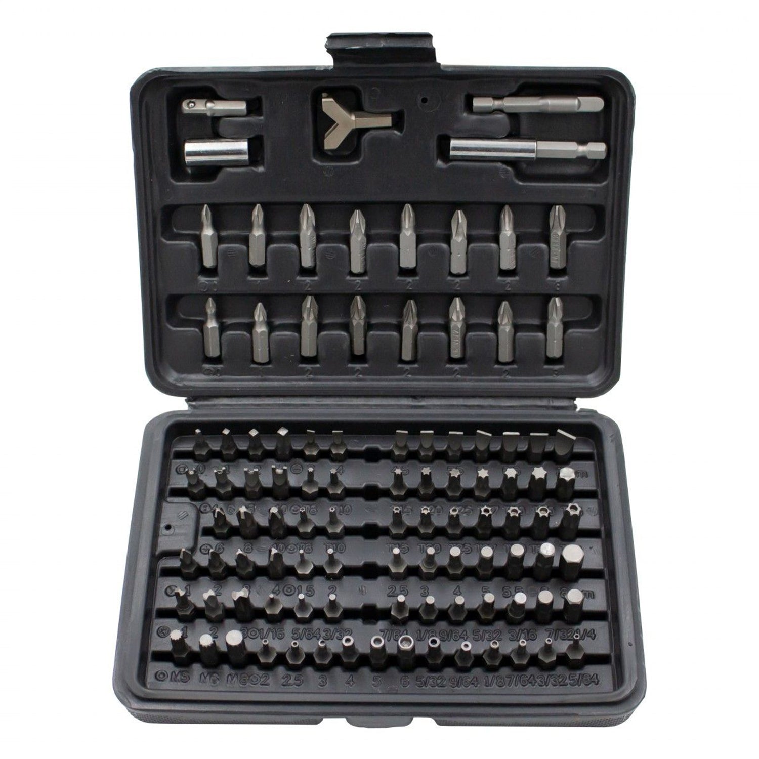 Set kit cofanetto inserti bit bits porta inserto per avvitatore, 1/4" inserti avvitatore, set punte per giravite trapano o cacciavite, con portainserti magnetico, 100 pezzi Kroftools