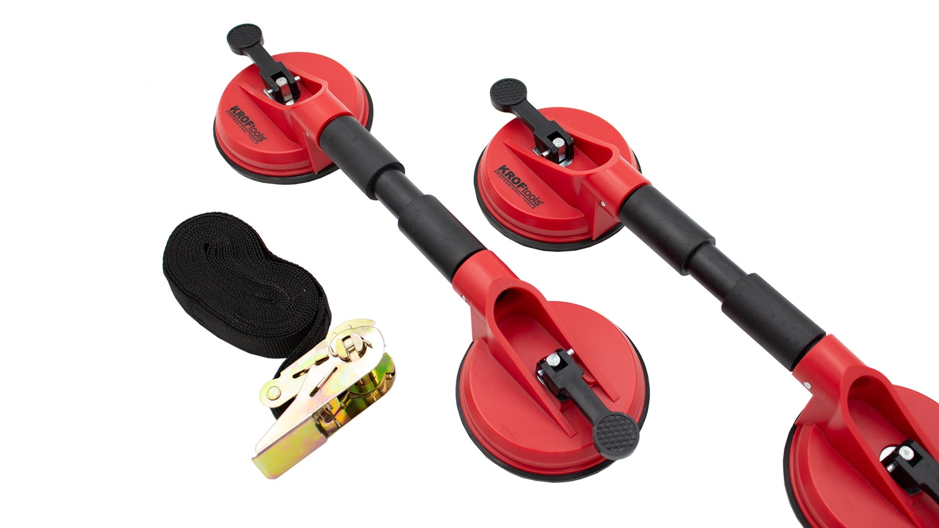 Kit ventosa + cinghia per la sostituzione del parabrezza, set coppia doppia ventosa per sollevare parabrezza carrozzeria, Kroftools