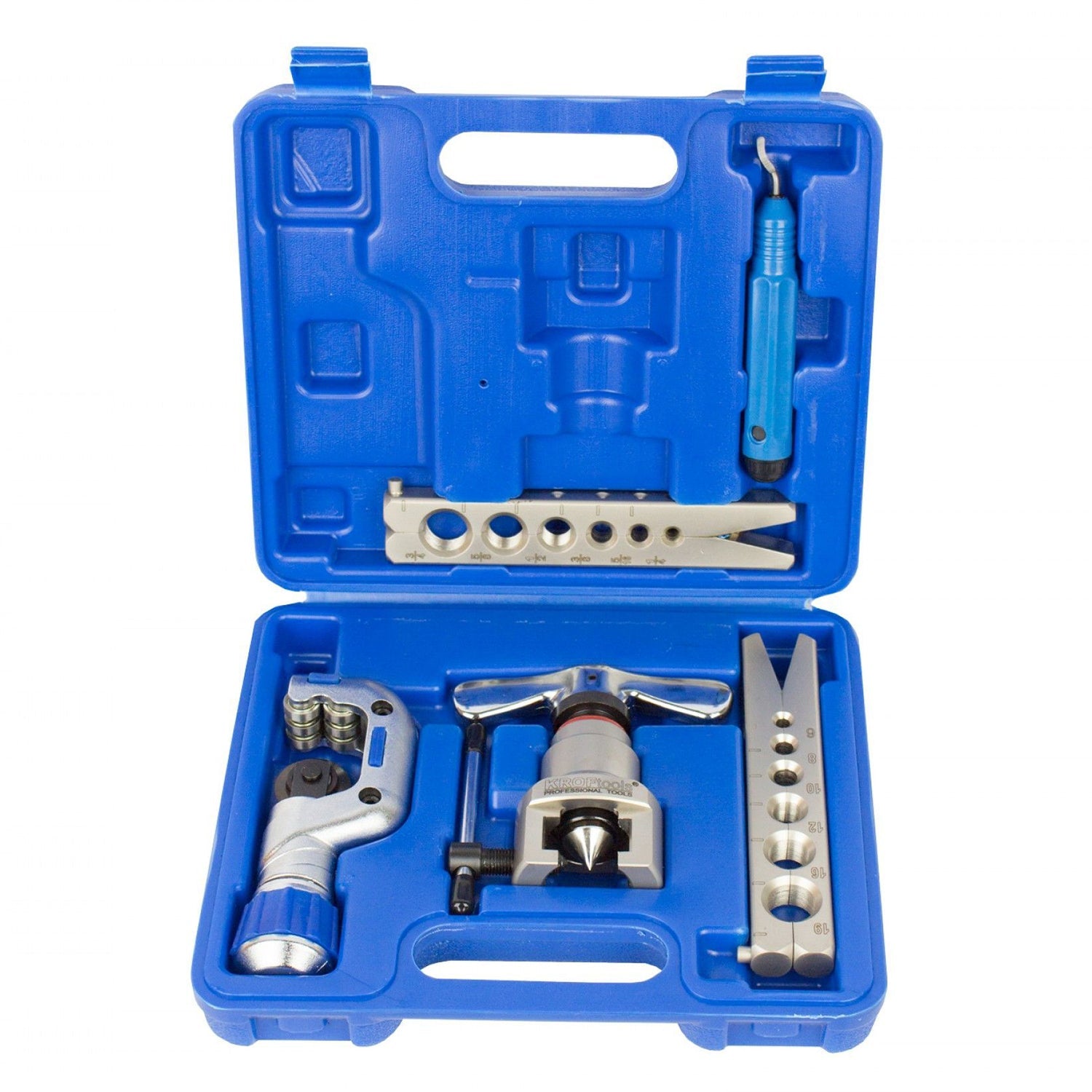 Kit bordatura, svasatura di tubi freno e tubi in rame, alluminio e ottone, set di attrezzi per l'espansione di tubazioni dei freni, ideale per sistemi di frenatura idraulici, Kroftools