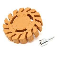 Gomma da cancellare scanalata con 1x adattatore per la rimozione professionale di pellicole e residui di adesivo sul veicolo, auto o moto, ruota-disco di gomma rimuovi adesivi, Kroftools