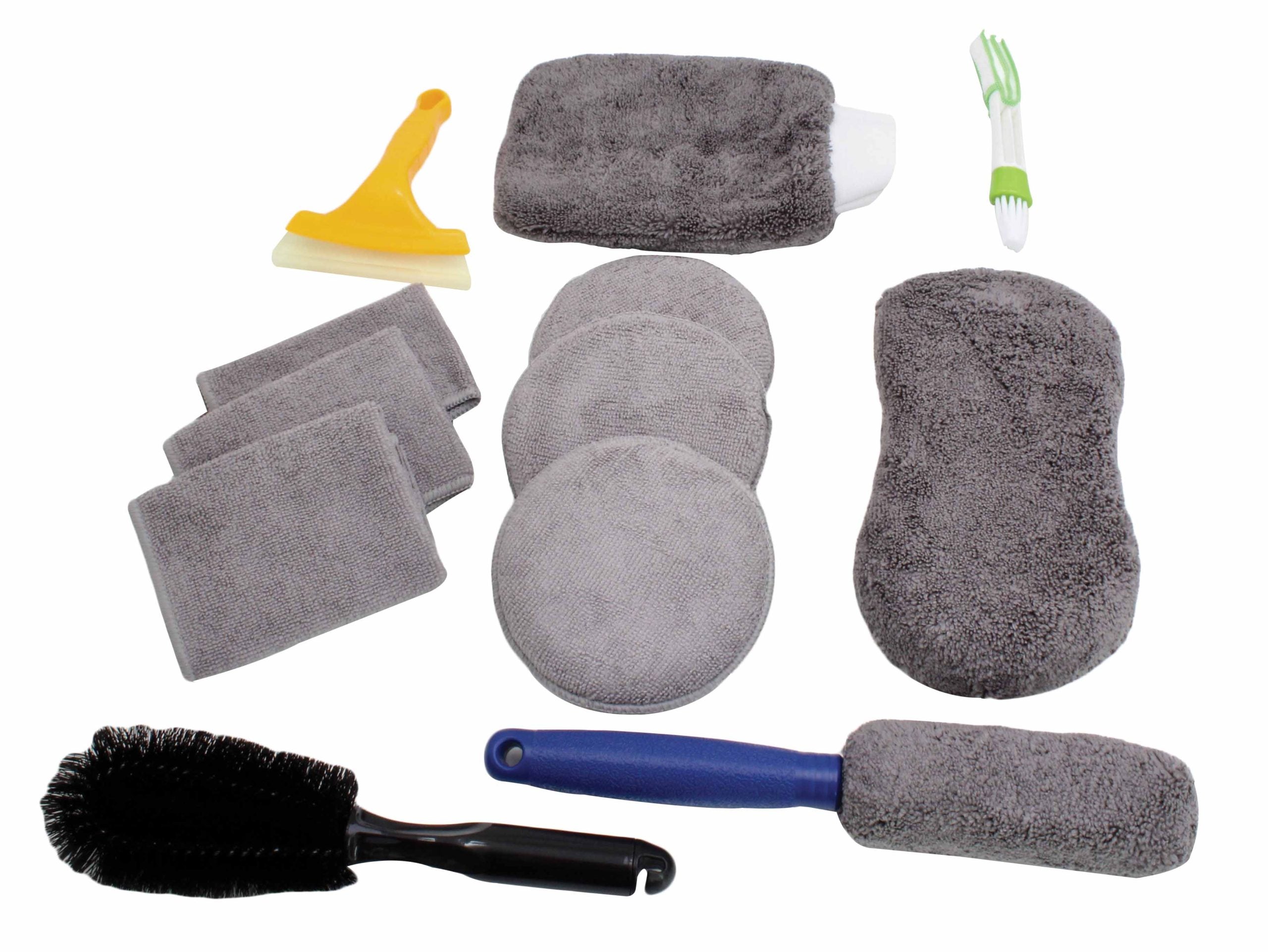 Spazzola di pulizia auto interno esterno, spazzola per dettagli, detailing brush set, per cerchi, interni auto, motore, scarico, sedili, 12 pezzi