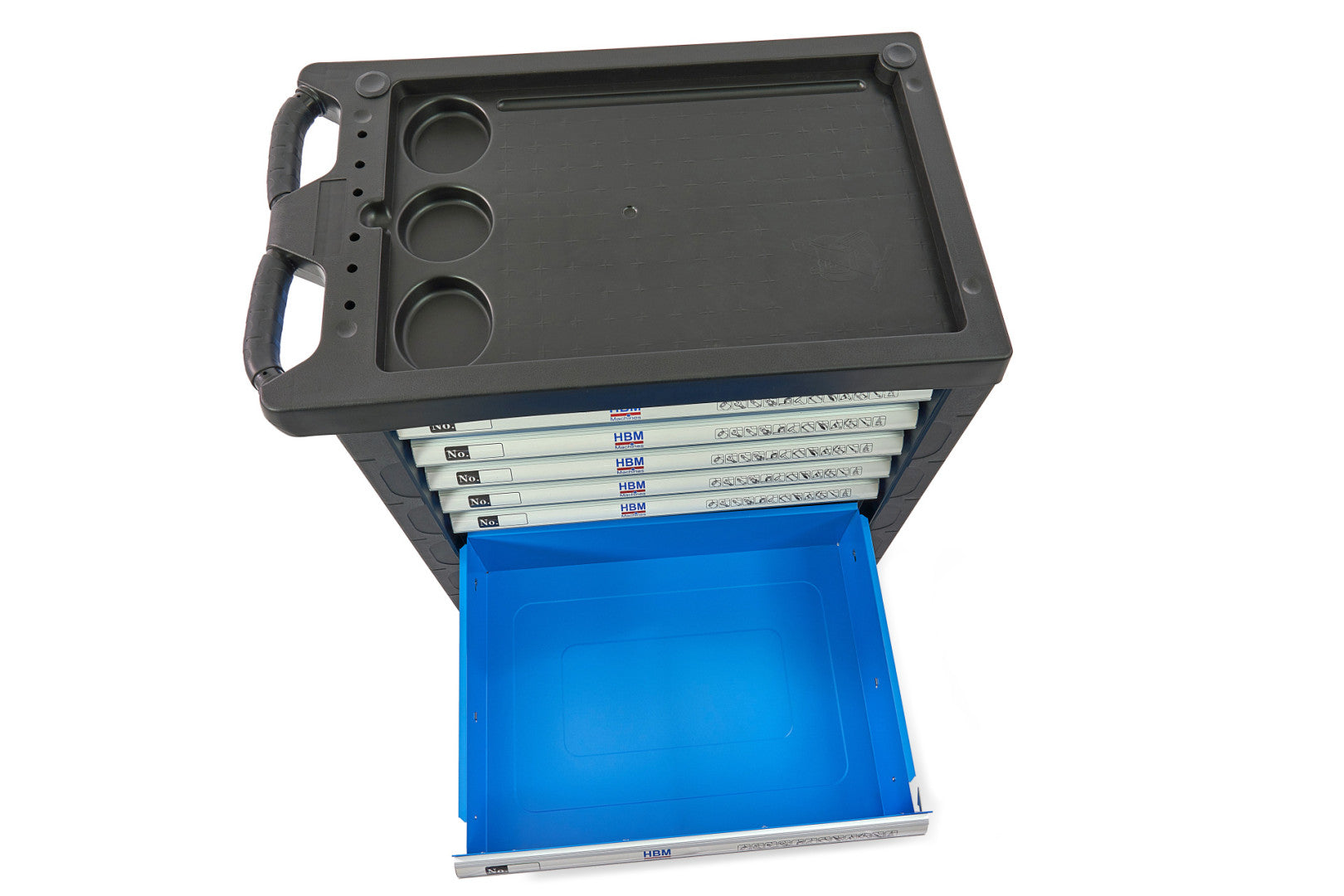 Carrello completo di attrezzi set 196 pezzi con 7 cassetti 5 scomparti e ruote da officina Carbon premium Olanda