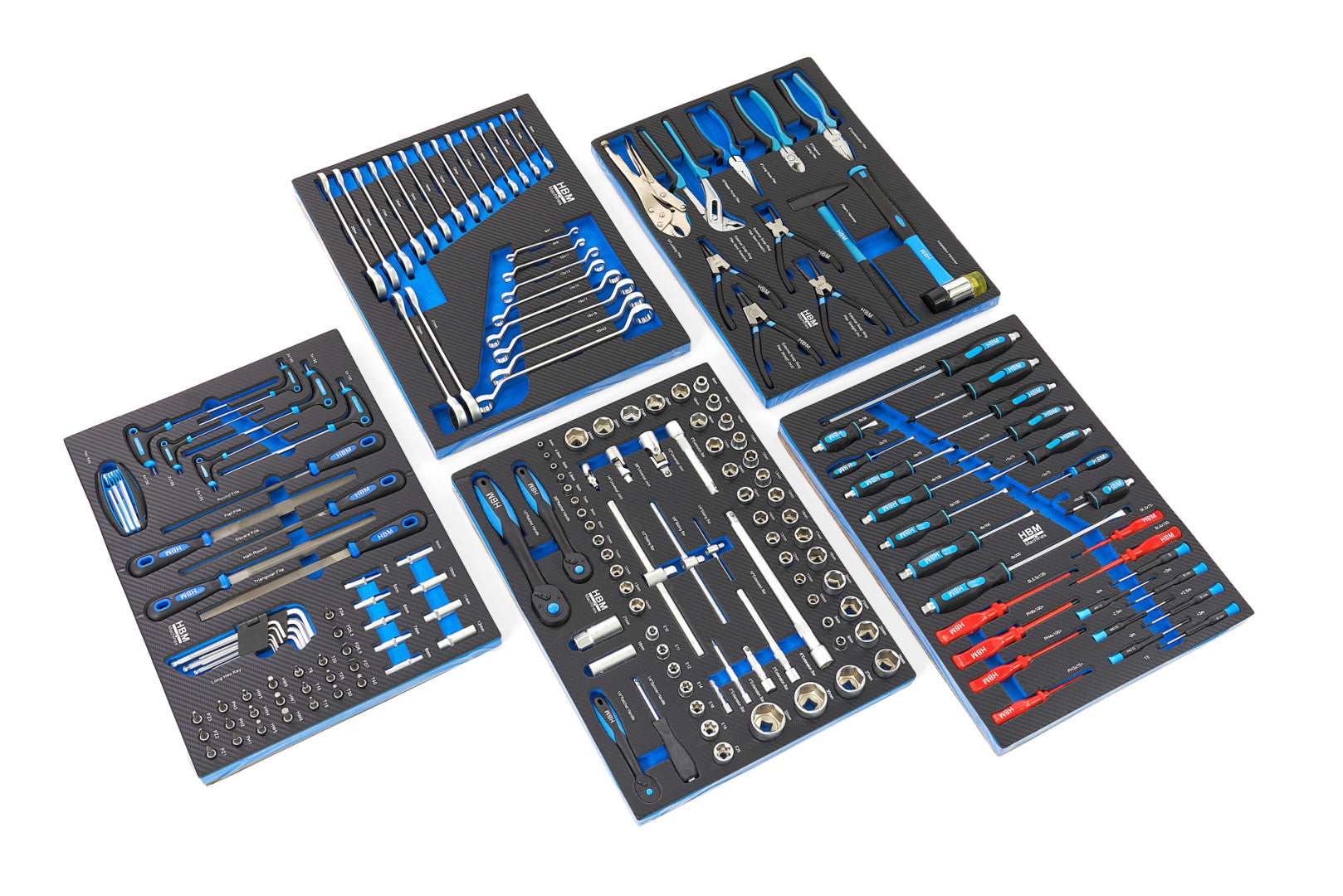 Carrello completo di attrezzi set 196 pezzi con 7 cassetti 5 scomparti e ruote da officina Carbon premium Olanda