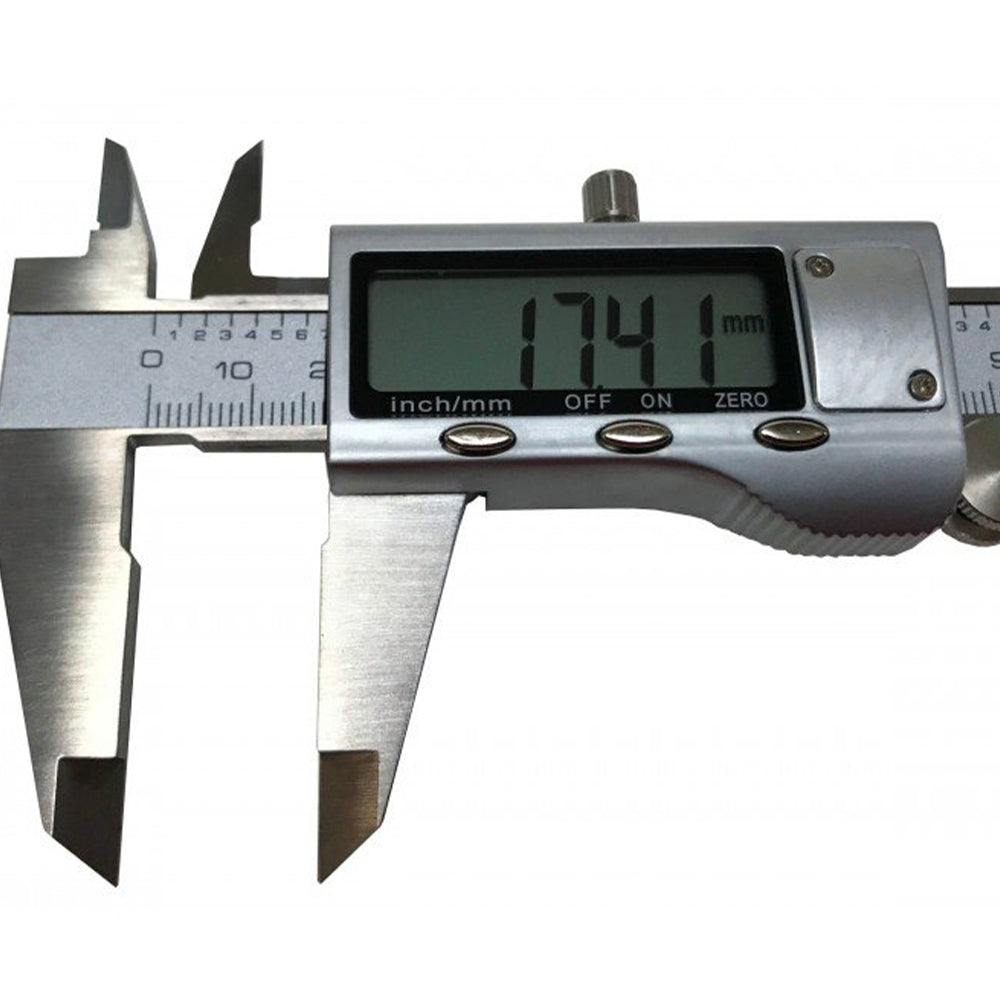Calibro digitale elettronico ad alta precisione calibri 0.02 mm in acciaio inox 150mm con asta piatta e display lcd micrometro digitale professionale per misurazione esterne, interne, profondità e di passo Geko