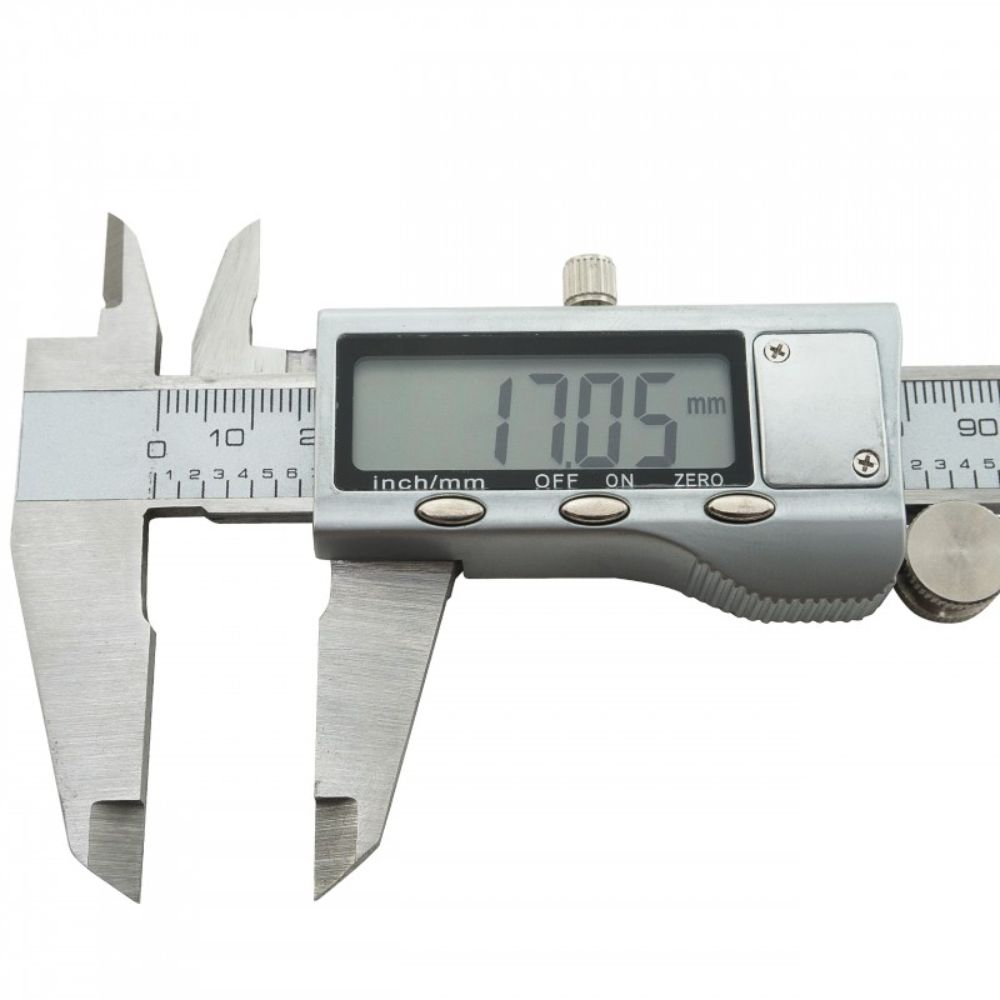 Calibro digitale elettronico ad alta precisione calibri 0.02 mm in acciaio inox 150mm con asta piatta e display lcd micrometro digitale professionale per misurazione esterne, interne, profondità e di passo Geko