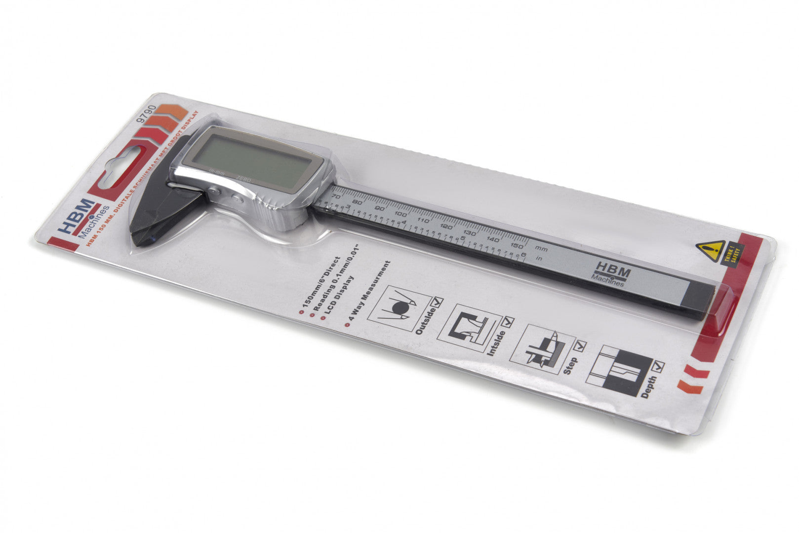 Calibro digitale elettronico in fibra di carbonio 150mm con asta piatta e display lcd micrometro digitale professionale per misurazione esterne, interne, profondità e di passo Hbm