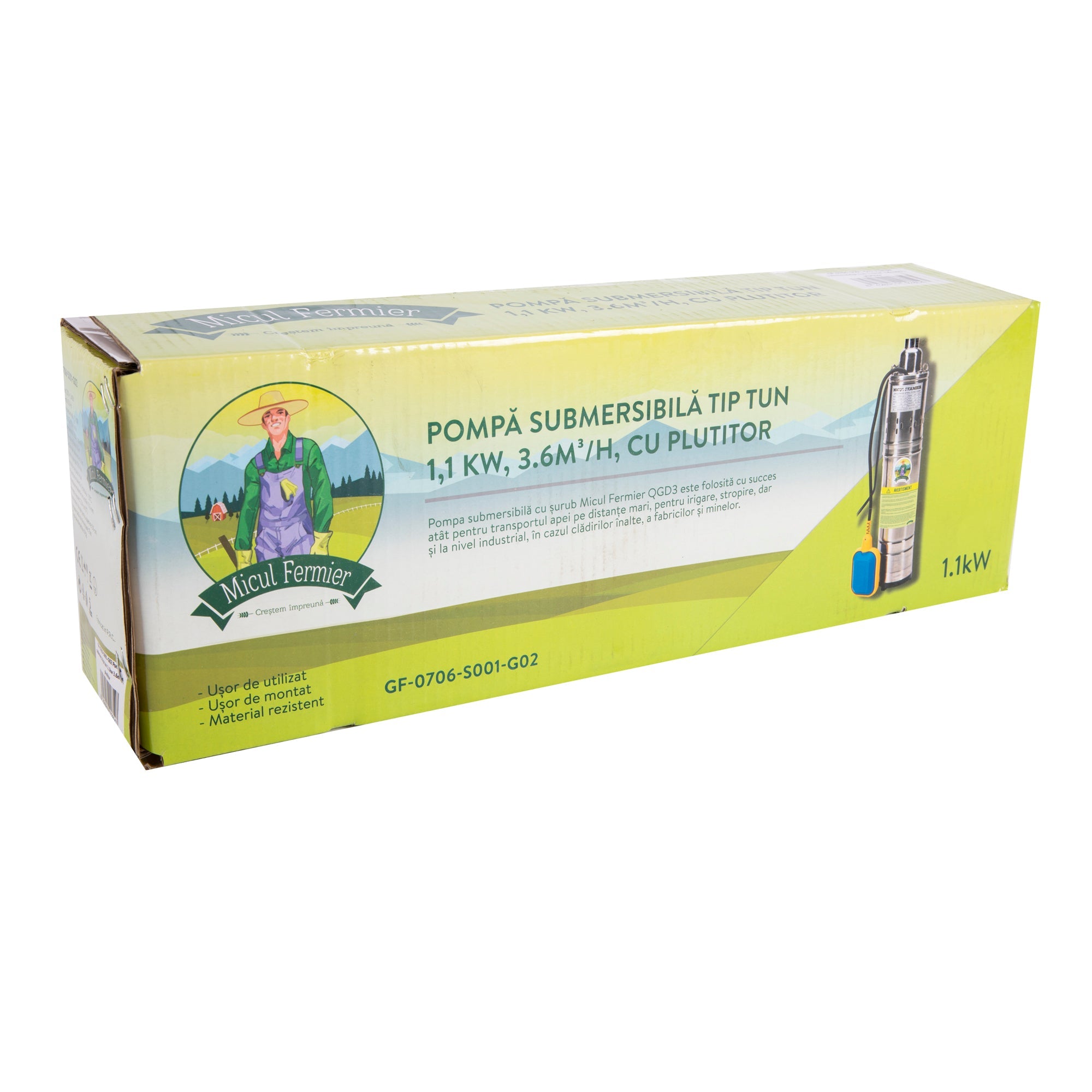 Pompa sommersa per pozzo con gallleggiante, elettropompa a immersione 1100 w, portata 1850 l/ora