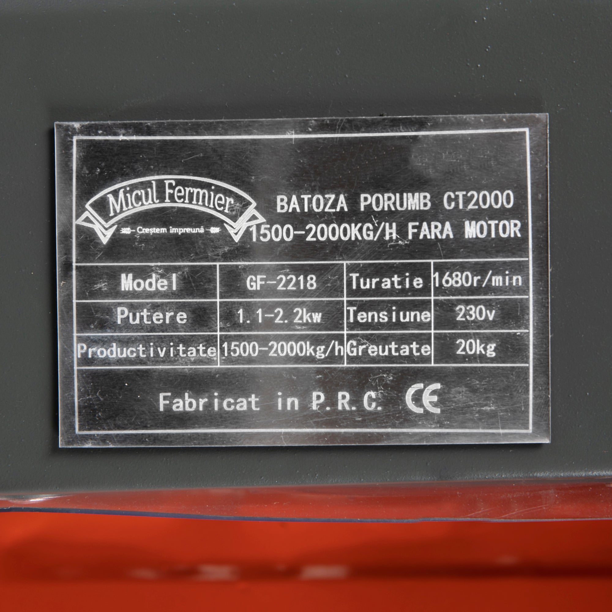 Sgranatrice per mais, trebbiatrice per mais senza motore 1500-2000kg/h ct2000