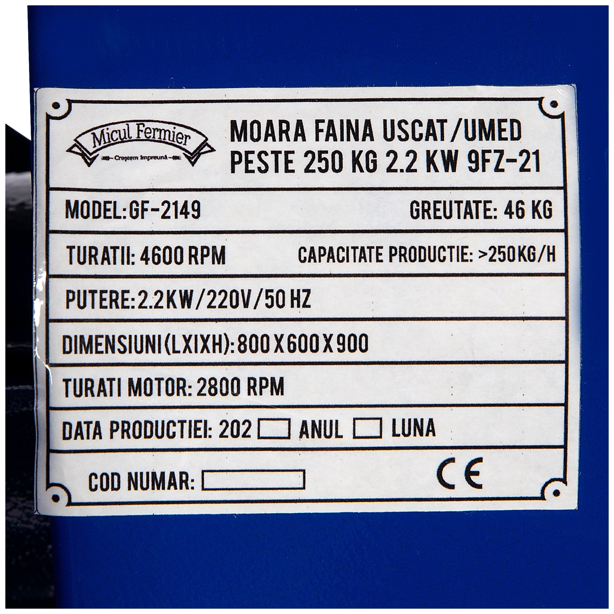Mulino elettrico per farina, farina di mais o mangimi ,grinder elettrico 2,2 kw