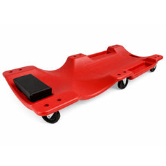 Carrello sotto auto professionale, sgabello da officina, lettino meccanico sottomacchina, pedana montaggio, riparazioni meccanico con ruote e poggiatesta, rosso Gebo Tools