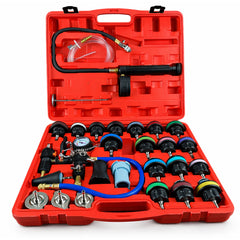 28 pz sistema di raffreddamento kit tester di pressione del radiatore, serbatoio dell'acqua universale rivelatore di perdite auto sistema di raffreddamento, tester kit con pompa booster manuale, Gebo Tools