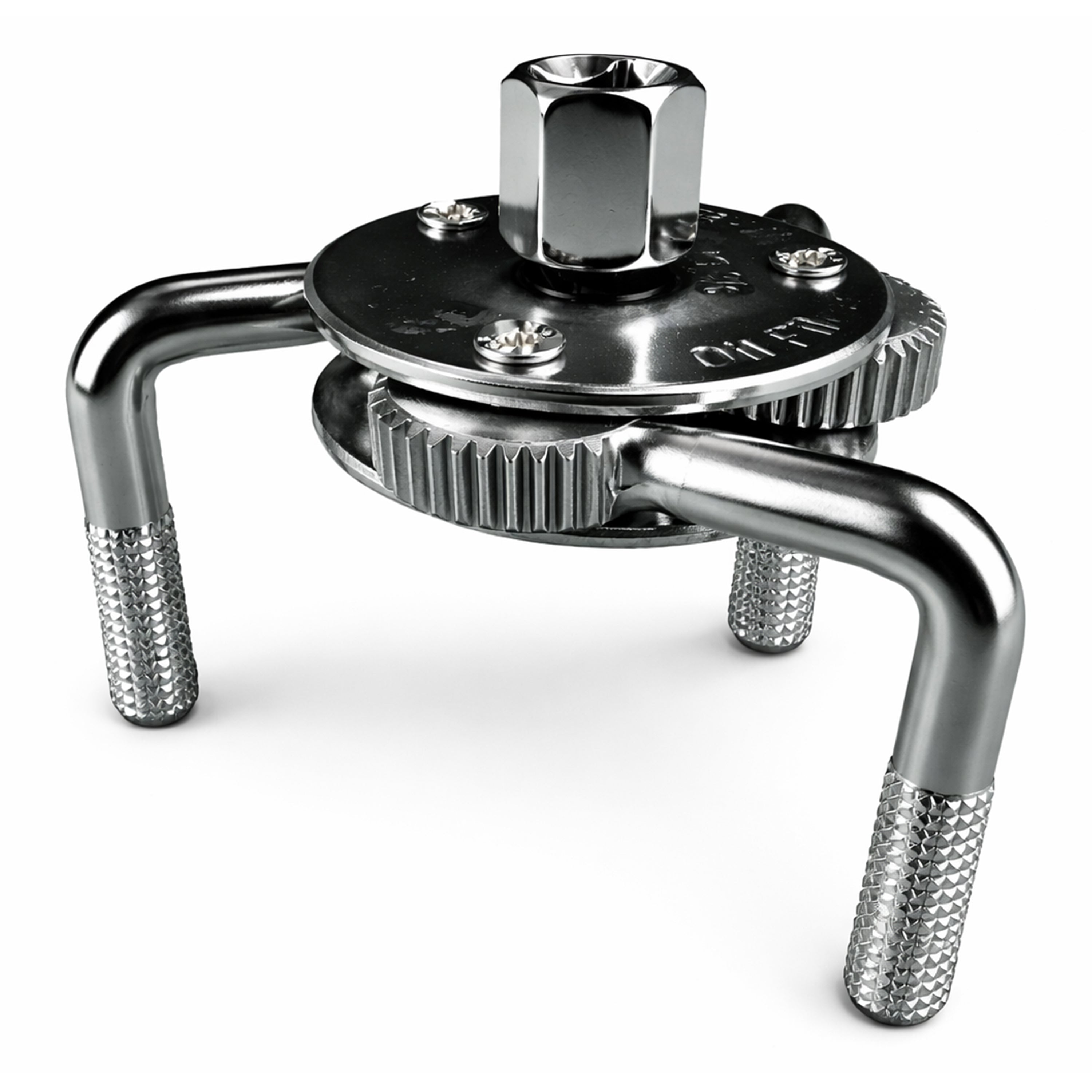 Chiave per la rimozione del filtro dell'olio, strumento a 3 griffe-ganasce-bracci, regolabile con attacco 3/4", adattatore interno-esterno da 1/2" a 3/9", adattatore chiave filtro olio universale filtro rimovibile diametro 63–102 mm modello 1 Gebo Tools