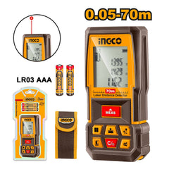Metro laser 70m,rockseed distanziometro laser digitale,telemetro laser portatile, commutazione LCD retroilluminato e misurazione distanza/area/volume/pitagorico, Ingco
