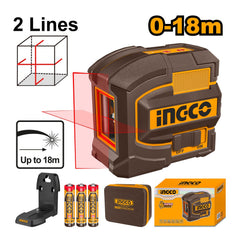 Livella laser autolivellante a raggio rosso, laser orizzontale e verticale per cantieri, interni, DIY, 0–18 m Ingco