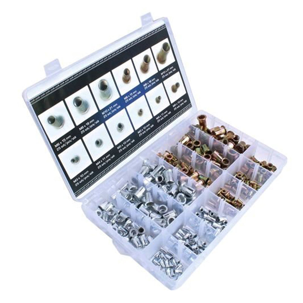 Set-kit rivetti filettati, assortimento dadi per inserti, M3-M10 300 pezzi
