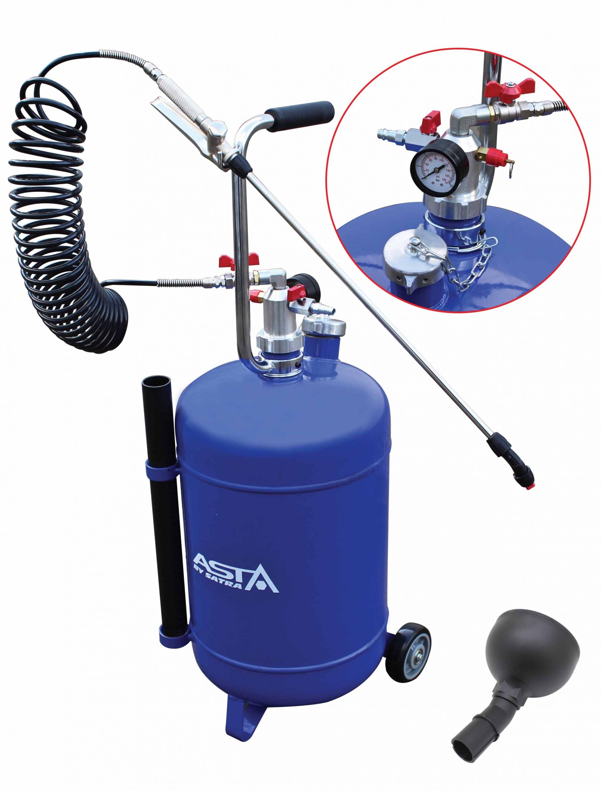 Pompa a pressione pneumatica professionale per sogffiaggio 30 l Asta