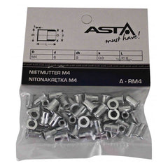 Set di 50 rivetti filettati, rivetto dadi di assortimento, dado per inserti, dado rivetto - M4 in acciaio