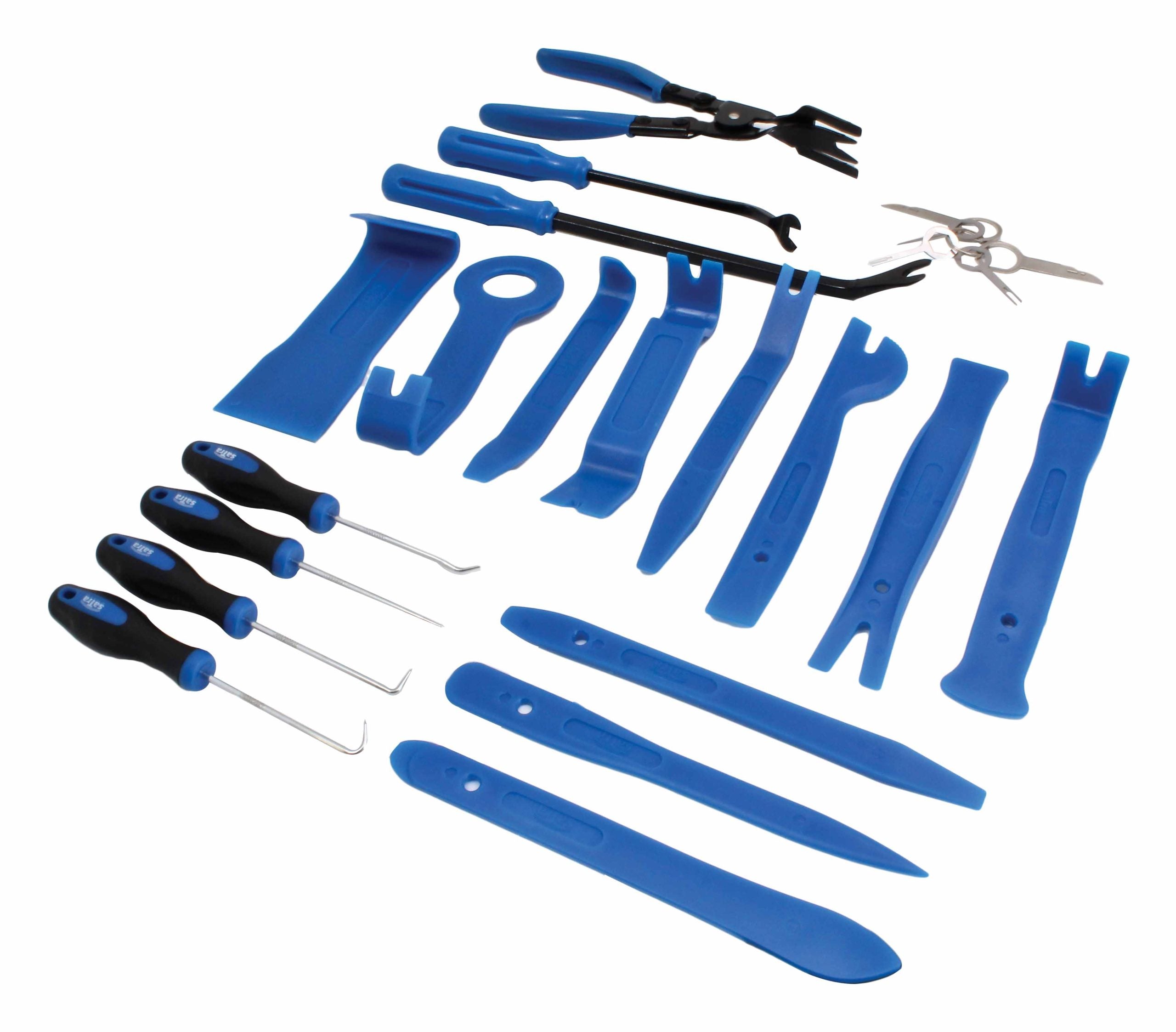 Leve plastica smontaggio auto, 24pcs kit smontaggio pannelli auto con strumento di smontaggio del dispositivo fissaggio aggiornamento, utilizzato per smontare pannello interno auto radio, kit di montaggio autoradio