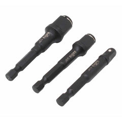 Adattatore per chiave a bussola punta da trapano, adattatori professionali 1/4'', 3/8'', 1/2'' per avvitatori ad impulsi, set 3 adattatori per bussole a percussione, set di chiavi a cricchetto