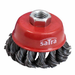 Spazzole trapano metalliche, spazzola metallica circolare per trapano - spazzola a tazza per rimozione ruggine, vernice, 75 mm Satra