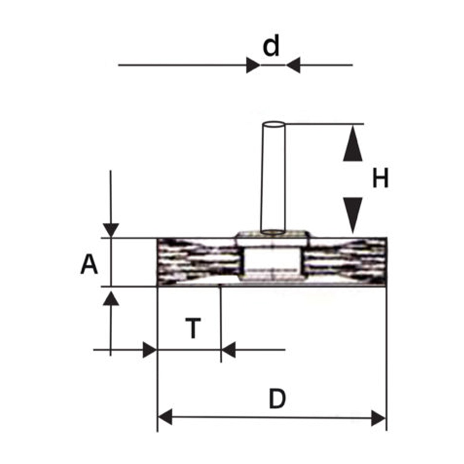 Spazzola metallica circolare per trapano, pulire ruggine tubi fori, codolo, diametro 25 × 6 mm