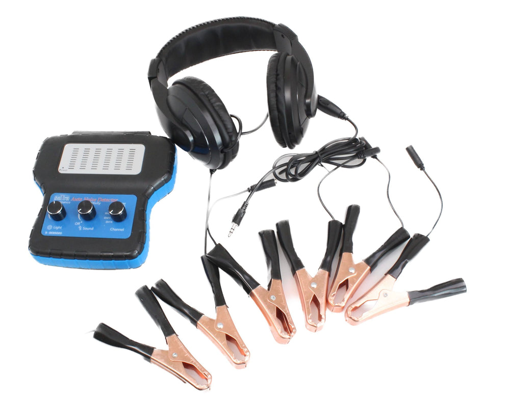 Dispositivo 6 canali rilevatore di suoni motore, strumento test del sistema telaio auto e della trasmissione, orecchie elettroniche per veicoli, kit-set diagnostico con stetoscopio elettronico tester del rumore del motore