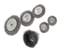 Spazzole trapano metalliche, set spazzole metalliche per trapano - spazzola a disco, tazza e cilindrica per rimozione ruggine, vernice, pulizia metallo e legno, spazzole/spazzola circolare abrasive in acciaio per trapano, 6 pezzi