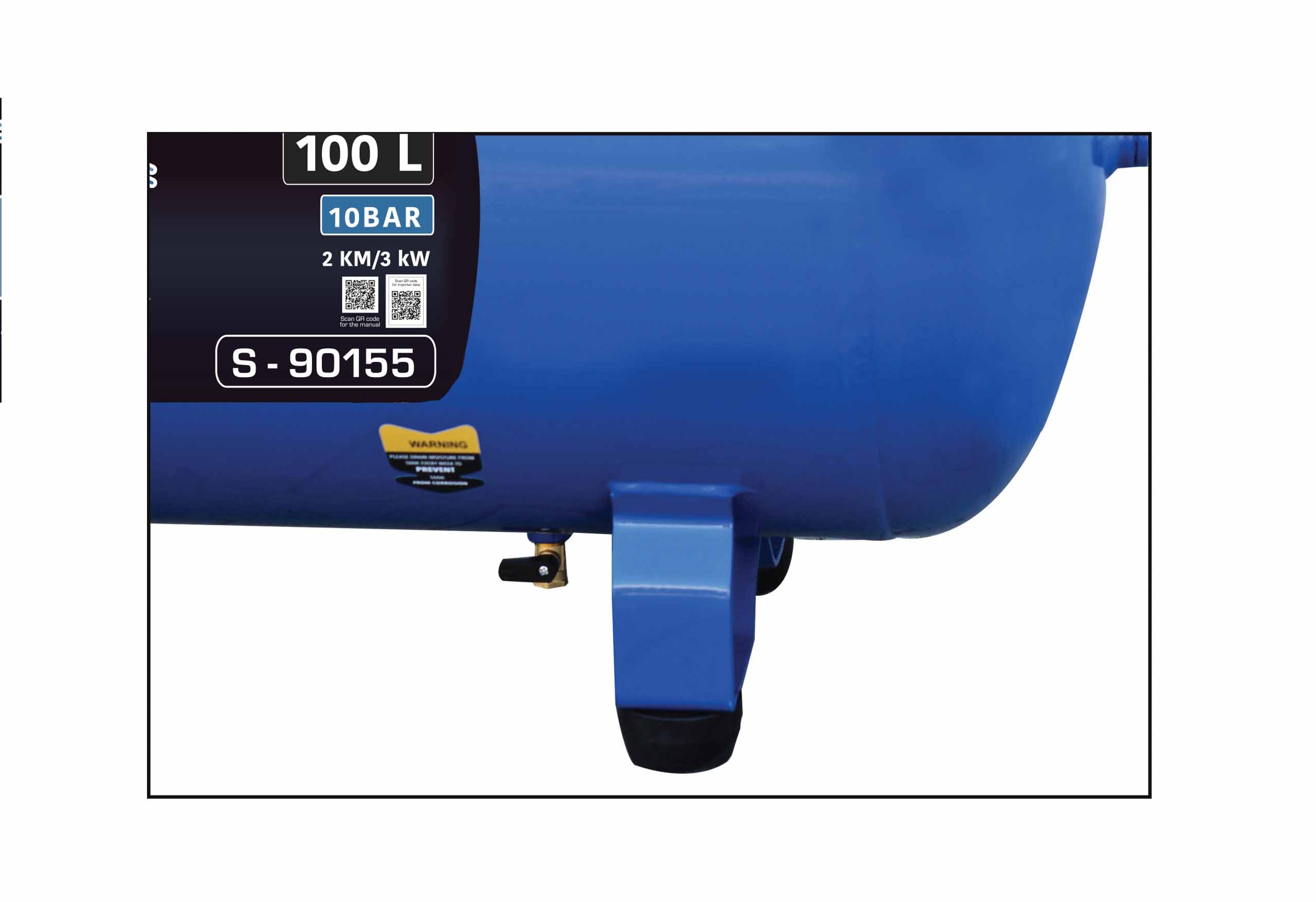 Compressore d'aria da 230 V, gonfiatore per pneumatici, kit di gonfiaggio per pneumatici 100 litri, 3 HP, 170 l/min 2 pistoni, 8 bar, pompa d'aria fuoristrada per suv, camion,  auto, biciclette, palloni, materassi ad aria, barche gonfiabili, Satra