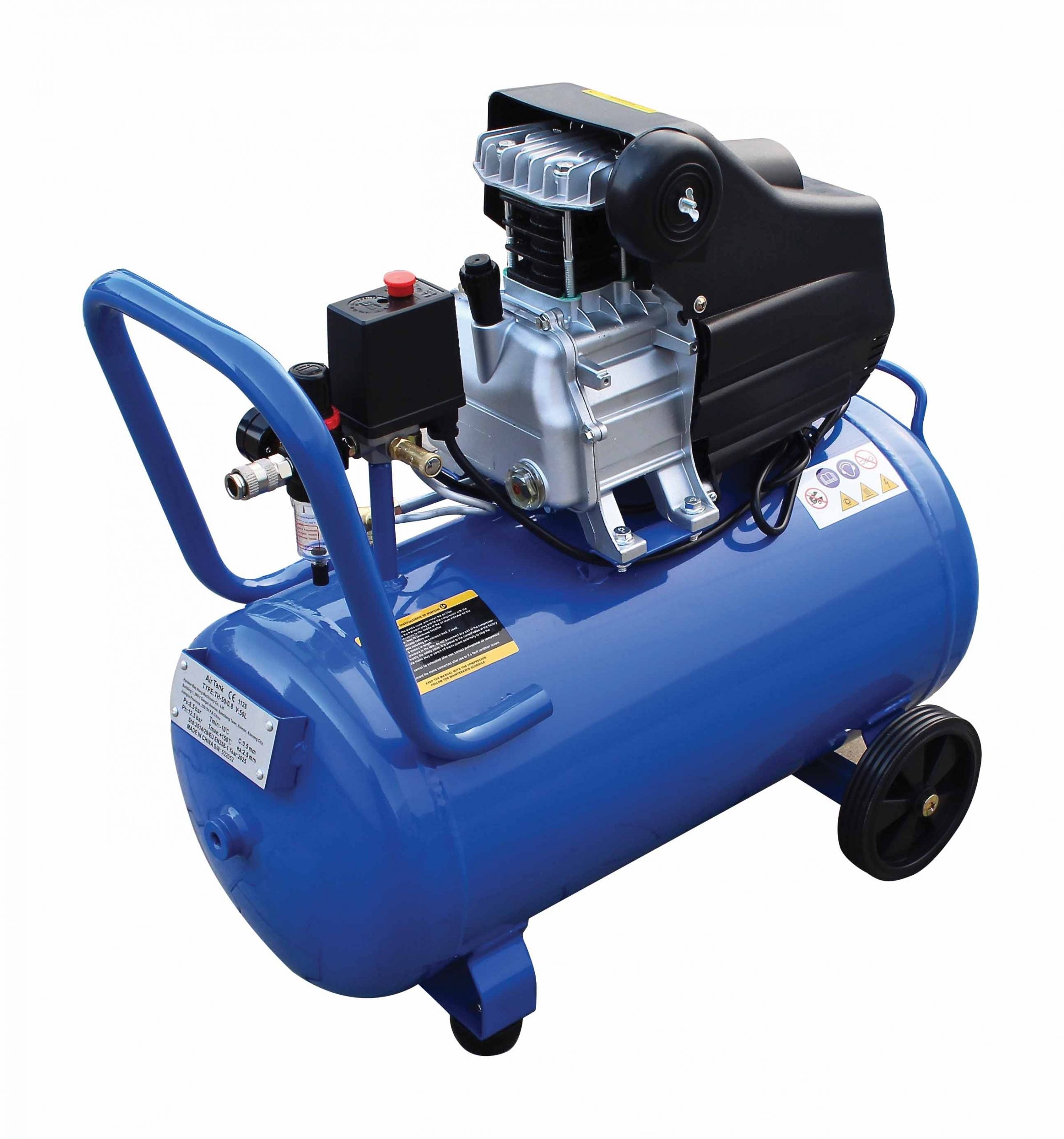 Compressore d'aria da 220 V, gonfiatore per pneumatici, kit di gonfiaggio per pneumatici 50 litri, 8 bar