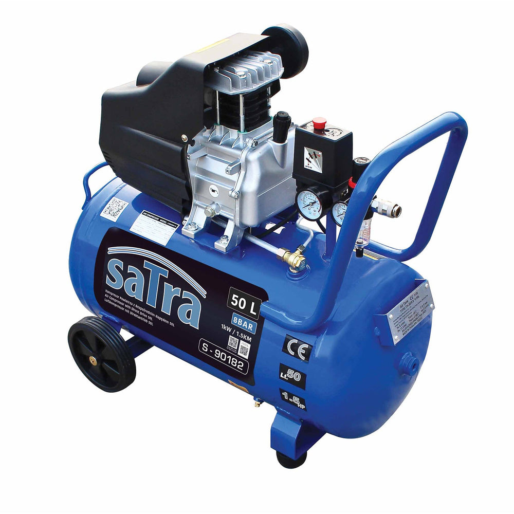 Compressore d'aria portatile a trasmissione diretta per pneumatici 220 V, gonfiatore per pneumatici 50 litri, 8 bar, per suv camion, auto bici, palloni, materassi ad, barche gonfiabili, per uso non