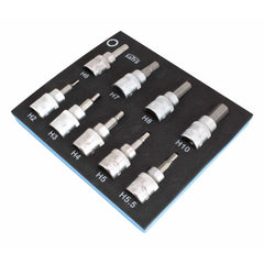 Set di chiavi a bussola con punta esagonale, acciaio Cr-V, chiave dinamometrica, chiave a cricchetto e avvitatore a batteria, punte per chiavi a bussola esagonale/esagonale, attacco da 3/8
