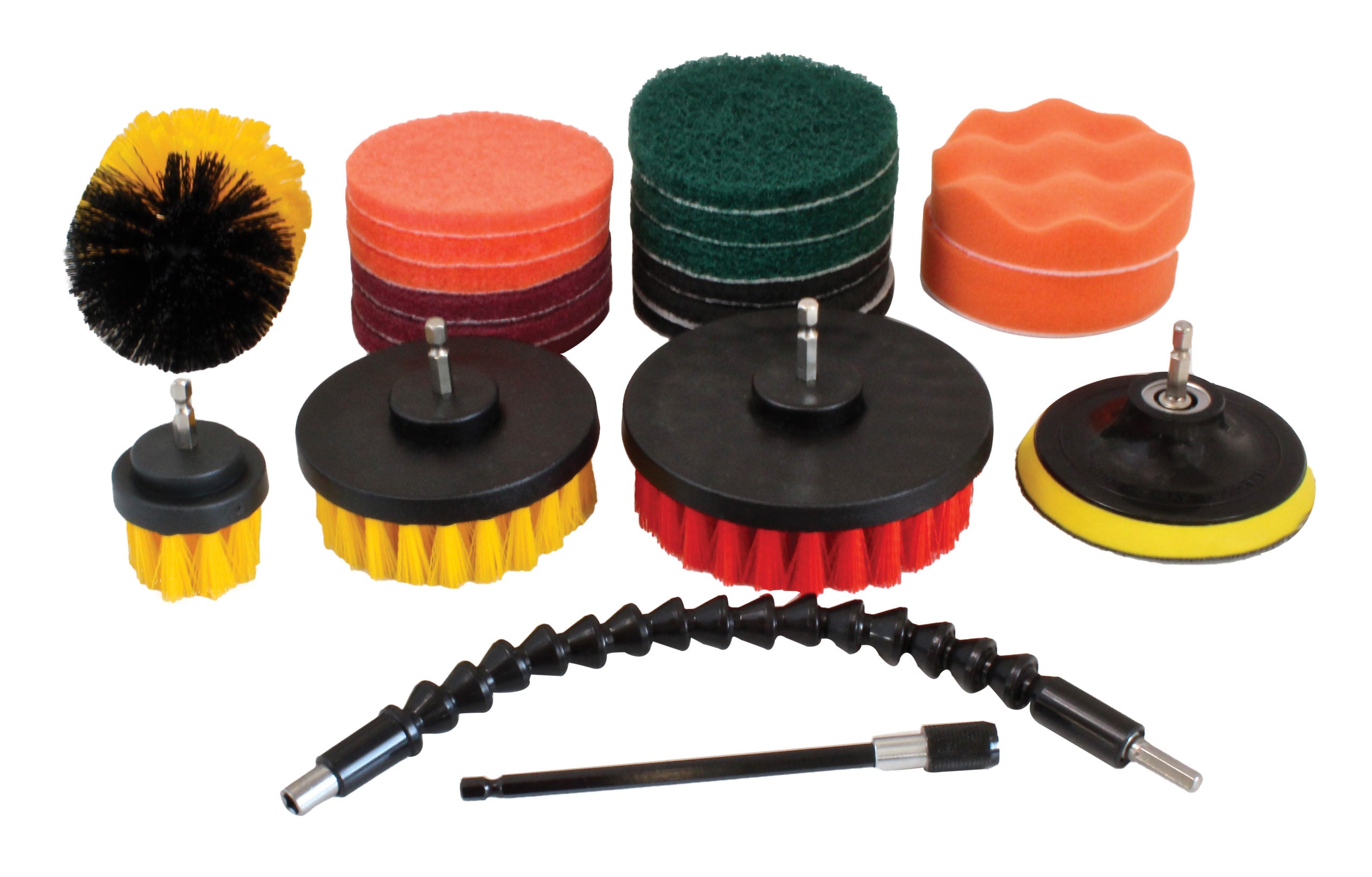 Set di spazzole per trapano, kit di pulizia per scrubber elettrico, strumenti di pulizia per lucidatura forniture per il bagno dell'auto, 21 pezzi