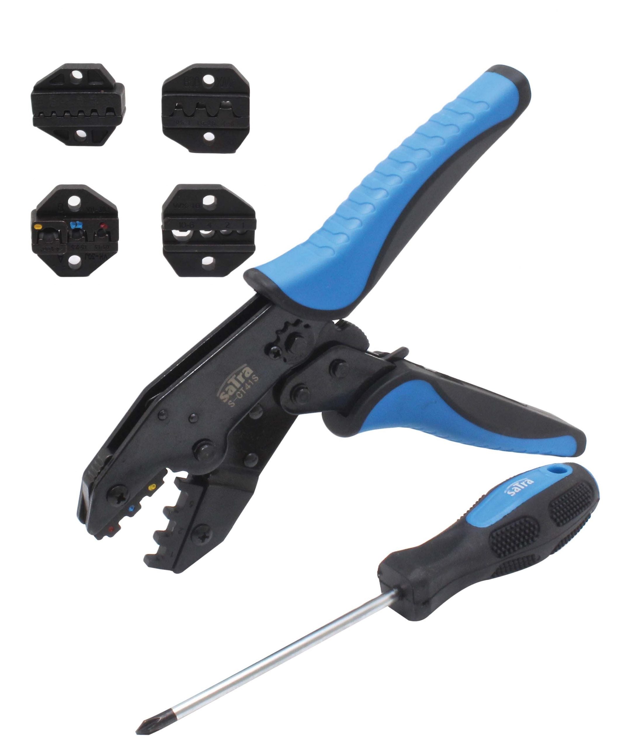 Set di pinze a crimpare, ganasce a rilascio rapido, crimpatrice capicorda, pinze crimpatrici per terminali a cavo, assortimento pinza crimpatrice a cricchetto e matrici intercambiabili