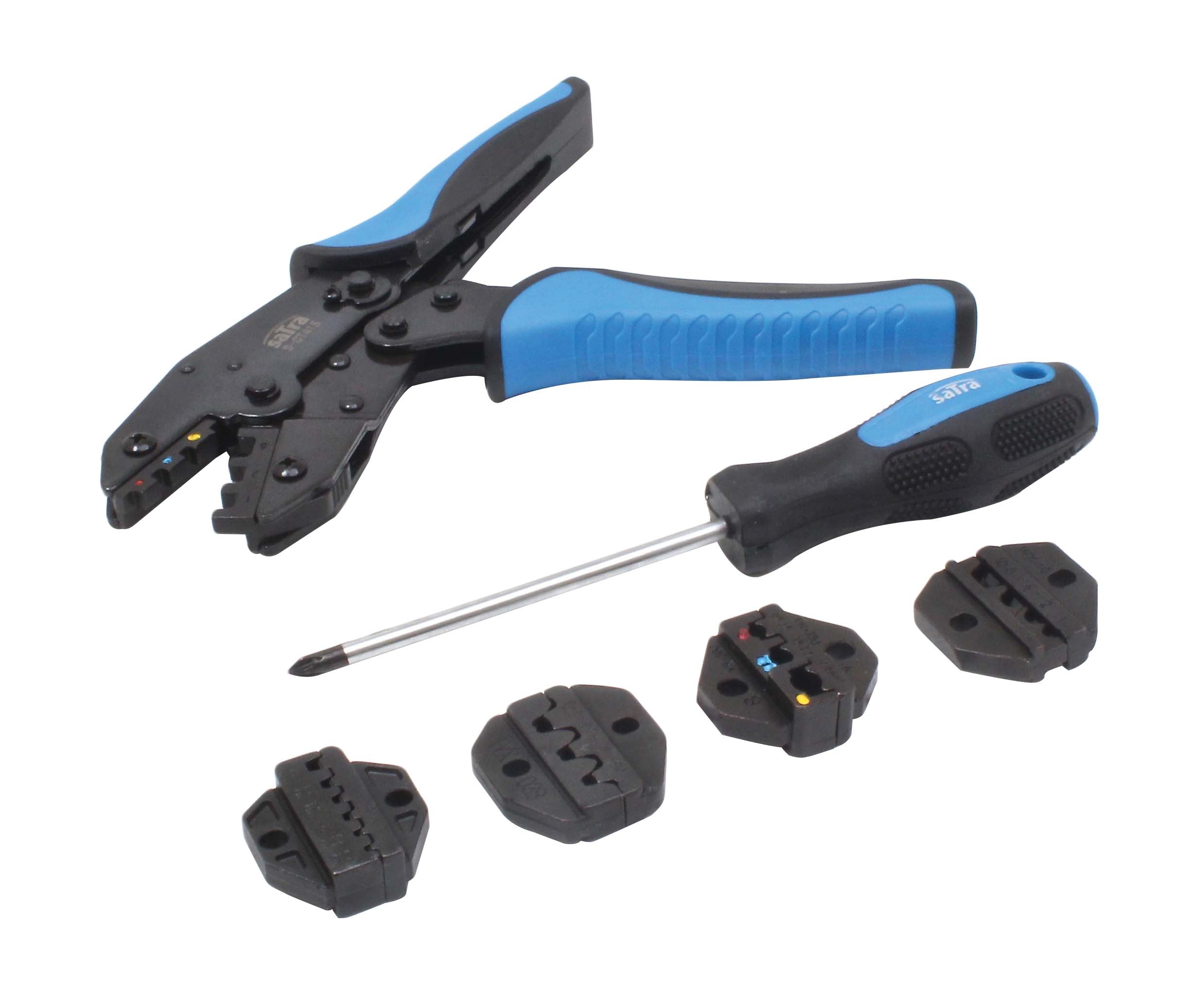 Set di pinze a crimpare, ganasce a rilascio rapido, crimpatrice capicorda, pinze crimpatrici per terminali a cavo, assortimento pinza crimpatrice a cricchetto e matrici intercambiabili