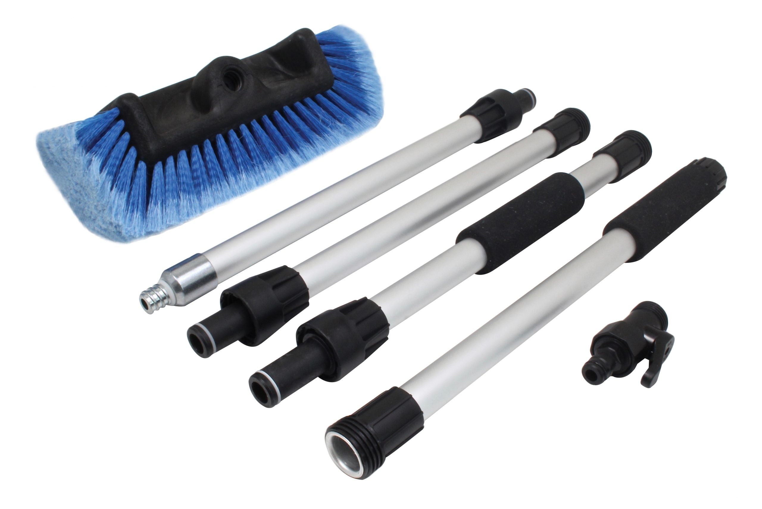 Set di spazzole pulizia telescopica lavaggio auto, spazzola 290 × 180 × 60 mm 100–1740 mm, spugna, auto camion camper moto, accessori, spazzolone, pennello, senza graffi, 250 × 60 mm 1020–1725 mm