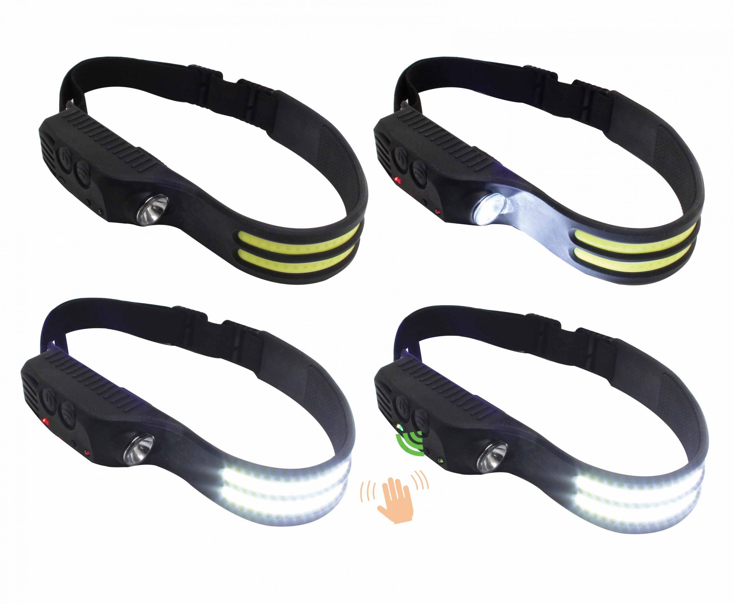 Torcia lampada frontale ricaricabile a LED COB 3-5w 350 lm, con sensore di movimento Satra