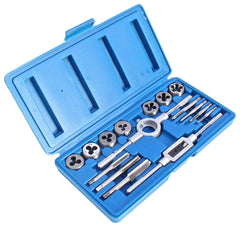 16 pezzi set maschio e filiera per filettatura in acciaio con dimensioni metriche M3–M12, kit filiera per taglio filettatrice manuale per fai da te a casa, garage e officina