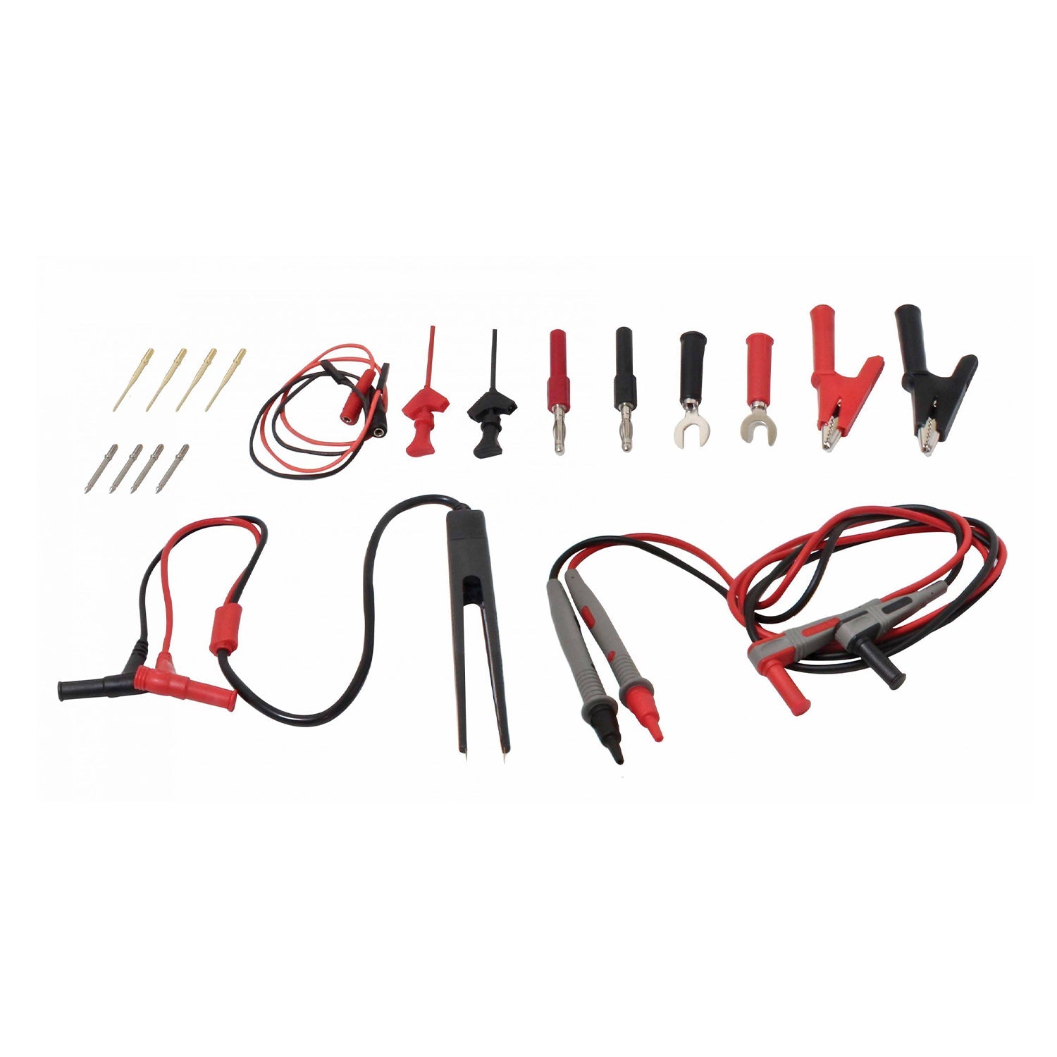 Cavo di misurazione multimetro, set di accessori per multimetro, kit di misurazione universale per multimetro, punte per multimetro, punte per multimetro, cavo di prova, cavo di prolunga di prova, 21 pezzi Satra