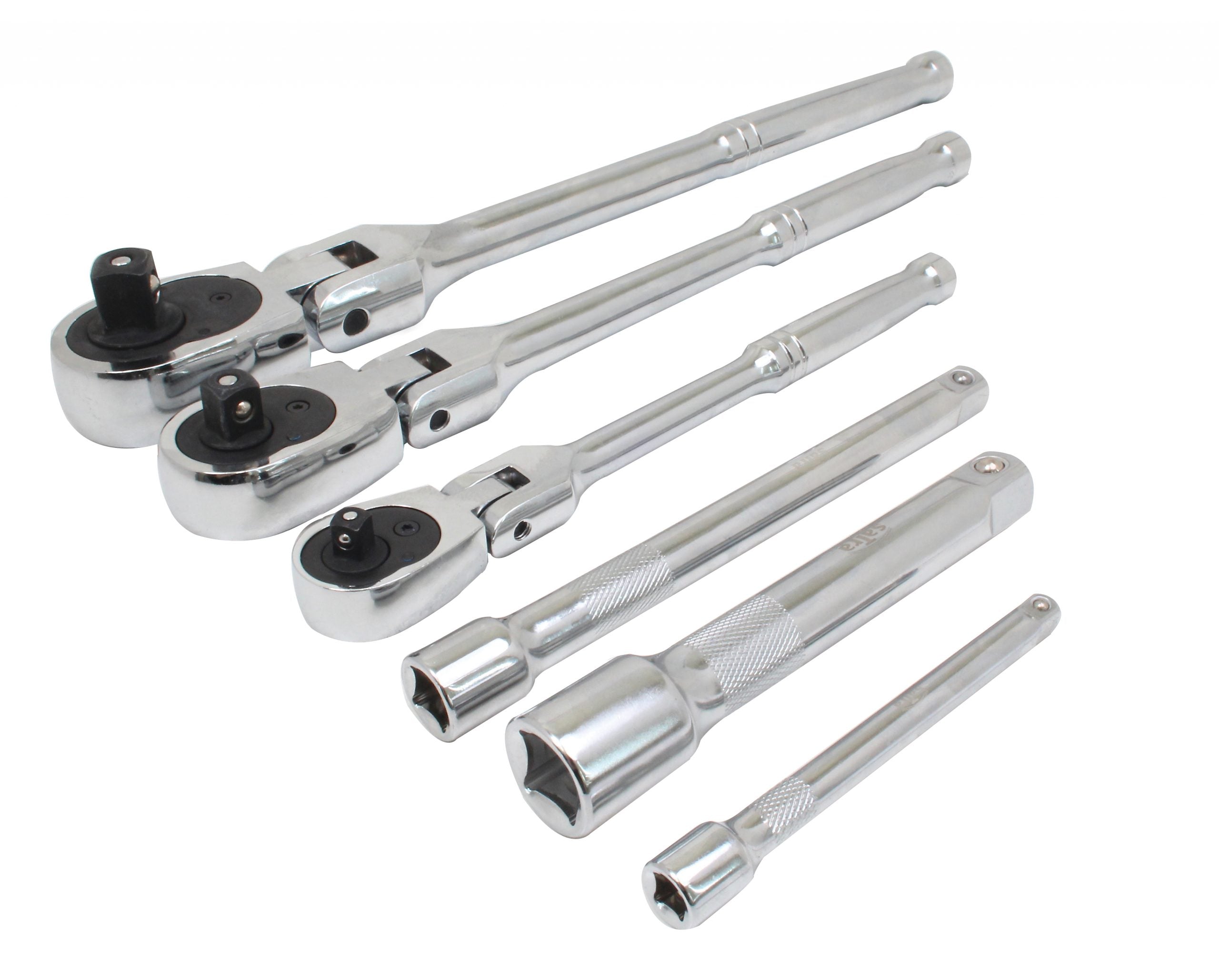 Set cricchetti, chiavi a cricchetto con 1/2", 1/4", 3/8", in Cr-V, con prolunghe, con testa snodata 180°, set di attrezzi per meccanica