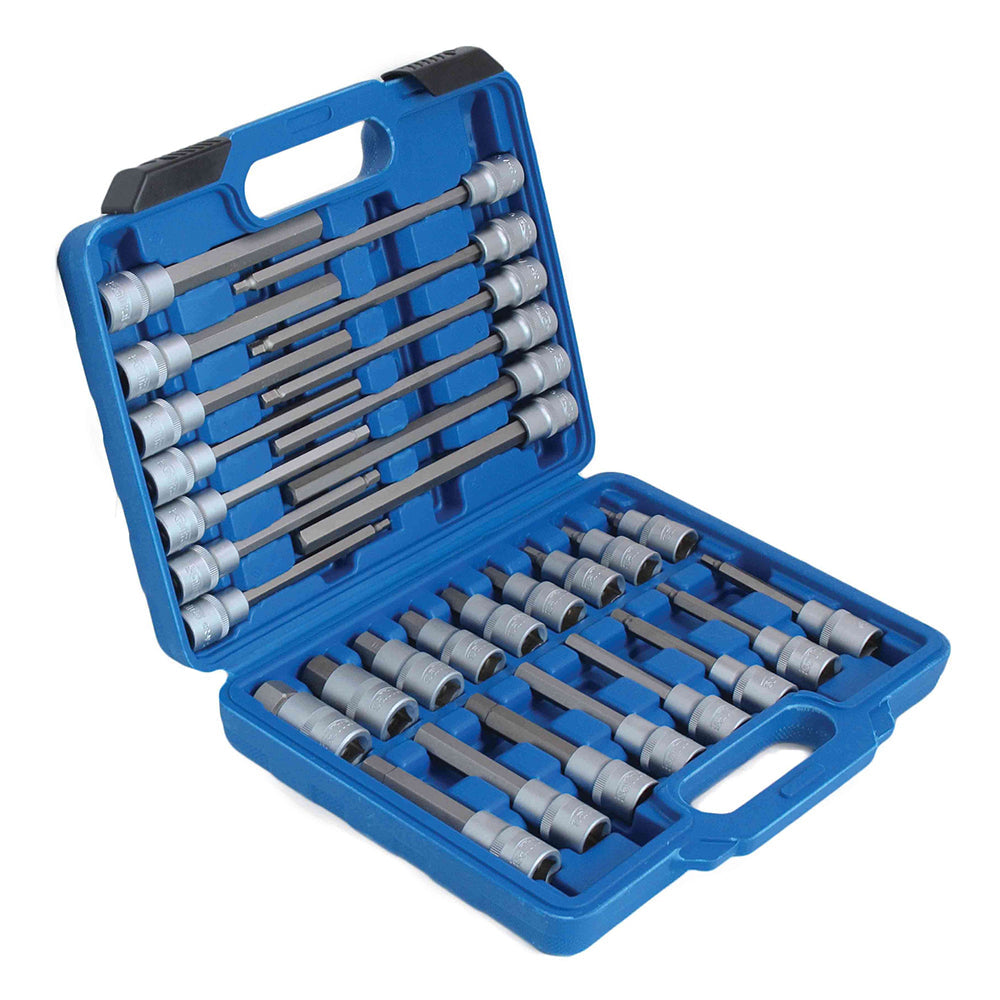 Set di chiavi a bussola esagonali da 1/2" pollice, H5-H19, 30 pezzi, per viti a brugola