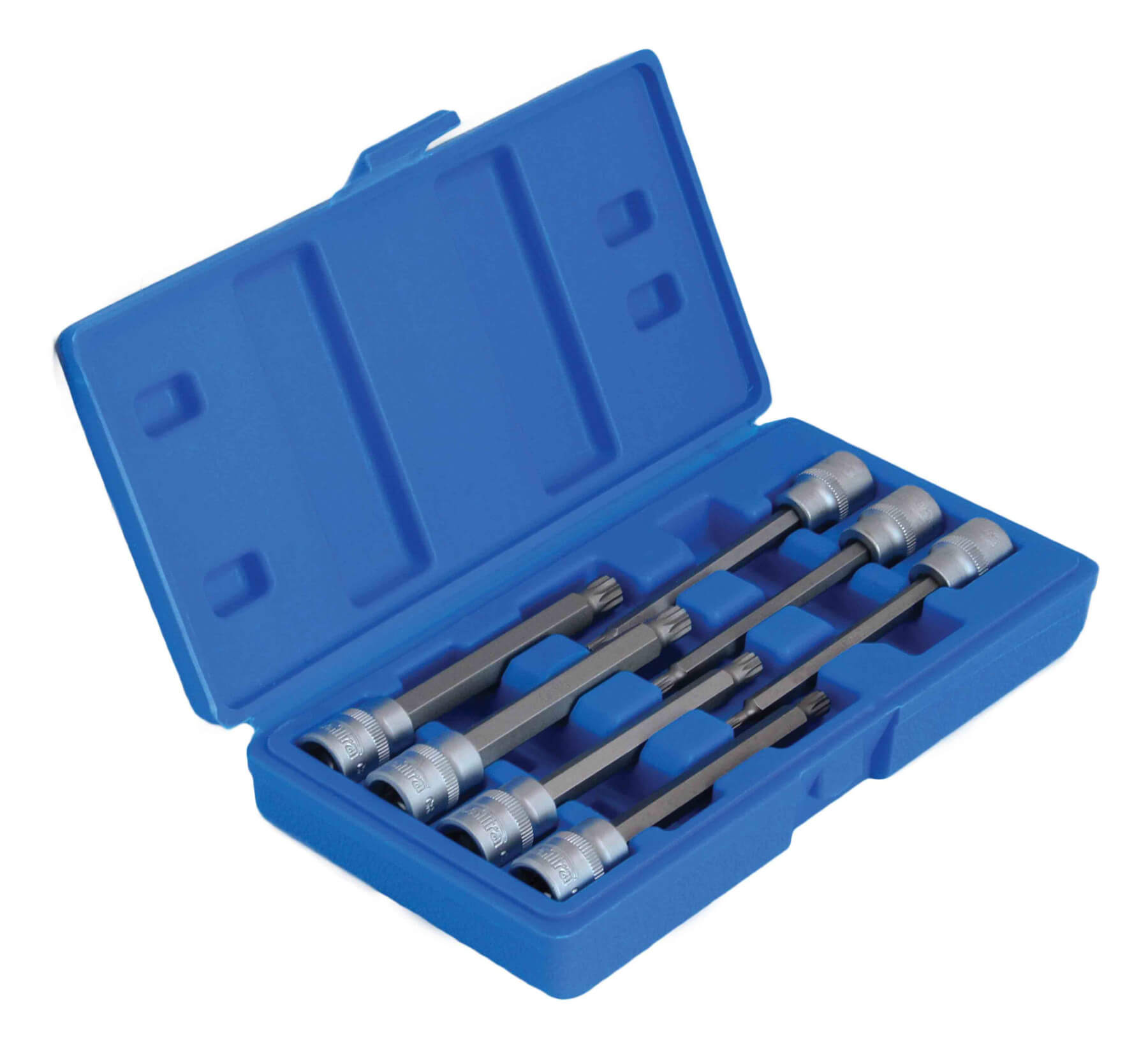 Set di bussole per punte scanalate quadre triple XZN, lunghe da 3/8" pollici, 7 pezzi M4 - M10, acciaio CR-V