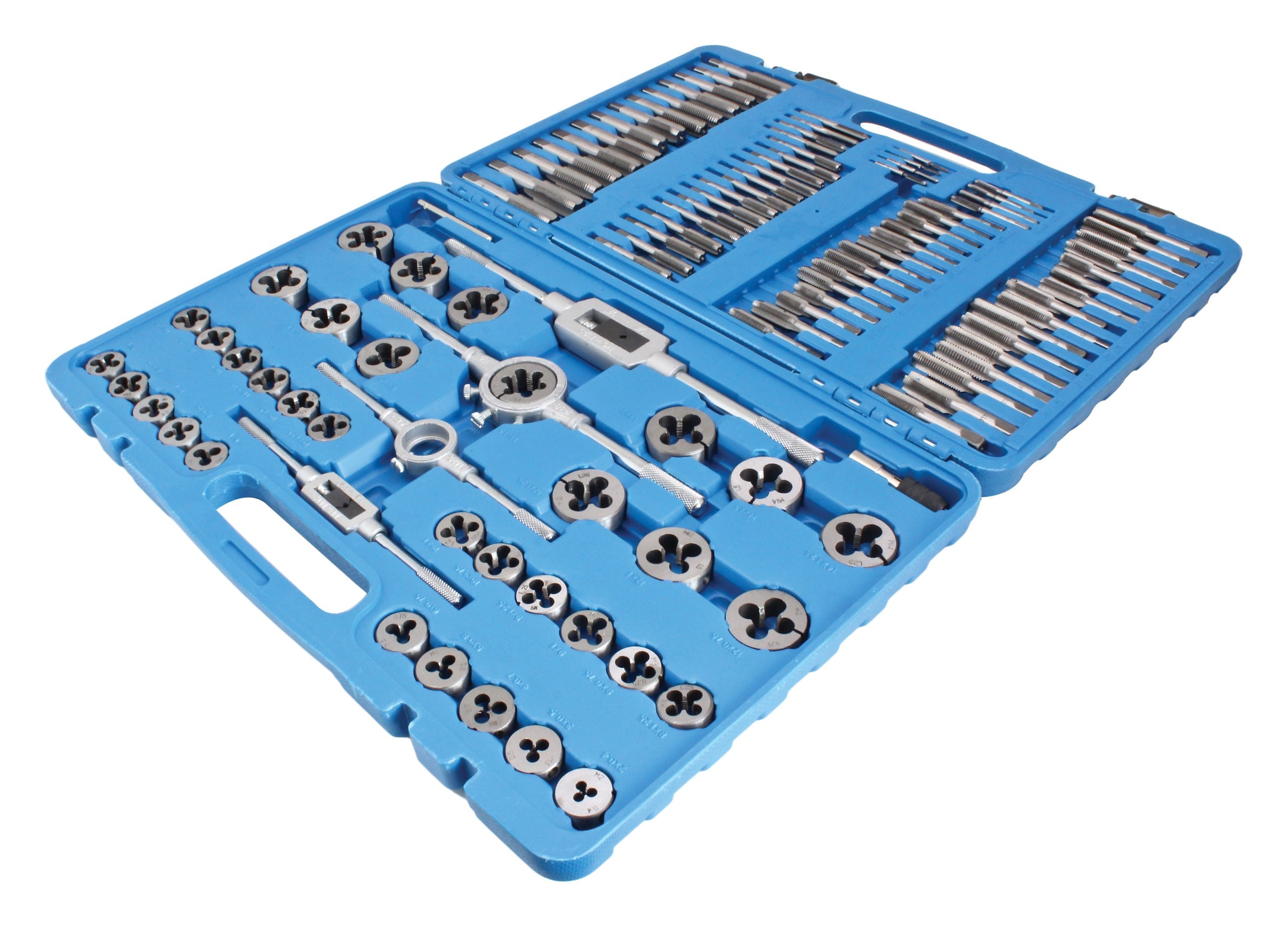 110 pezzi set maschio e filiera per filettatura in acciaio con dimensioni metriche M2–M18, kit filiera per taglio filettatrice manuale per fai da te a casa, garage e officina