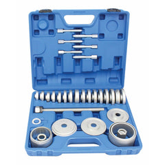Set di attrezzi per cuscinetti ruota, strumento estrattore di mozzi ruota, cuscinetti sferici, utensili per unità cuscinetto mozzo, kit di smontaggio per VW per Audi, Opel, Fiat, BMW, Ford, 50–102 mm 34 pezzi