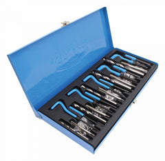 Set di riparazione filettatura 131 pezzi, kit di riparazione filettatura, set riparazione filo M5 - M12, con inserti in acciaio inox, punte e maschi HSS