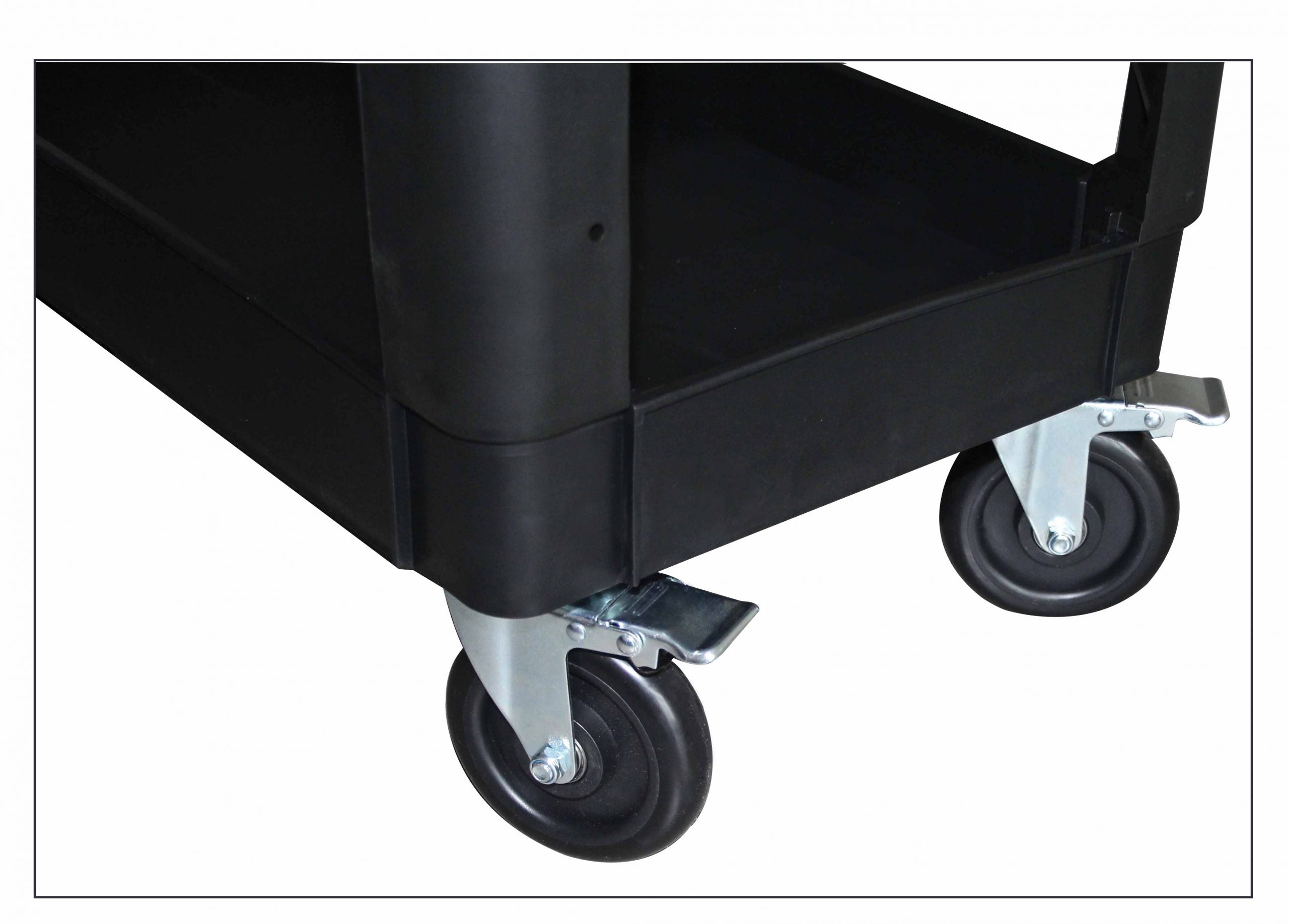 Carrello da officina a 3 ripiani, plastica resistente, con ruote, 250 kg, 69.5 x 41 x 90.5 cm