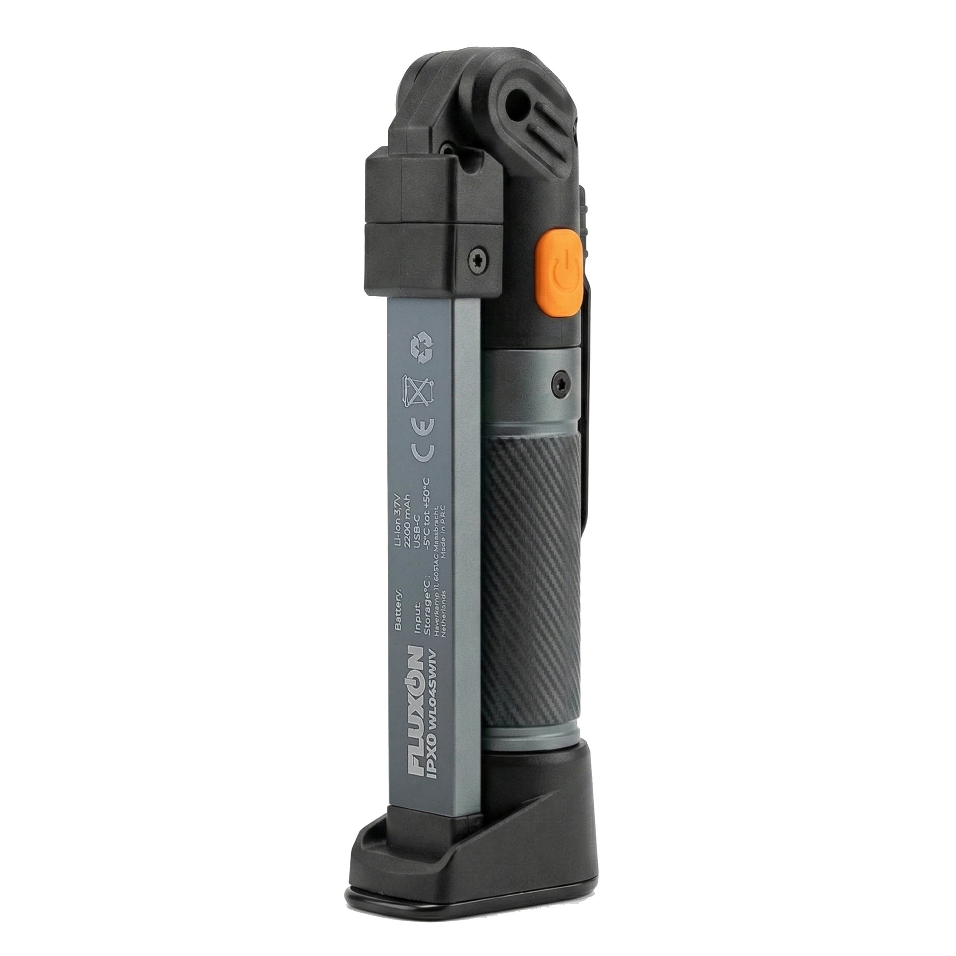 Lampada da lavoro ricaricabile a LED fluxon ,450LM, con batteria 2200mAh ,testa girevole 180° , torcia da lavoro
